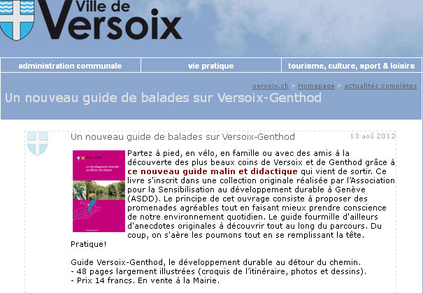 Article du guide Versoix-Genthod